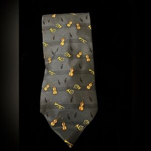 Beaufort Tie Rack Grey Musical Instruments Silk Tie